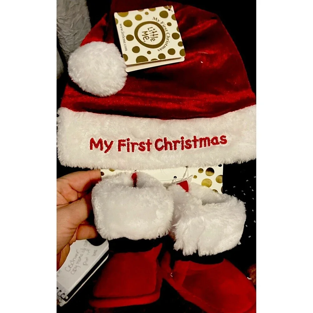 Little Me Baby Santa Hat Boots  Size 0-6 Months NWT My First Christmas